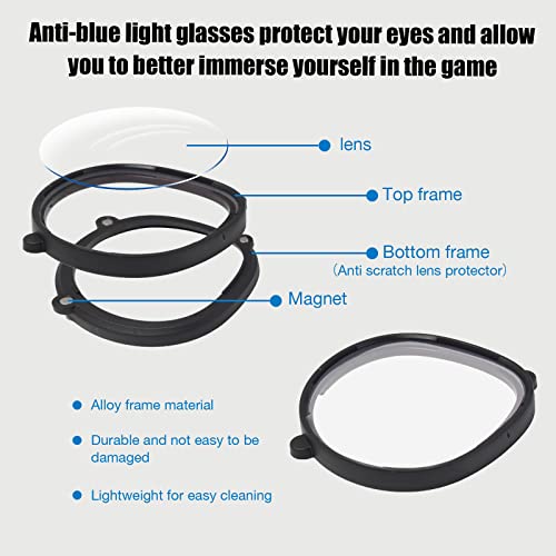 Ooavr Anti-Blue Light Glasses For Oculus Quest 2 Come With A Magnetic Alloy Frame And Anti-Blue Light Lens Accessories That Supports Changing Lenses To Accommodate Your Nearsightedness (Black) #TOP4