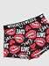 Morvia 3-Pack Women's Boxer Boyshorts Red Lip Heart Checkered Print Graphic Design Colorful Fashion Comfort Elastic Fabric