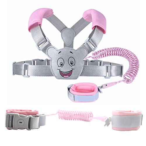 Baby Zügel Wanderrucksack Geschirr für Kleinkinder, Kinder, Kinder 3-in-1, Anti-Verlust-Sicherheits-Handgelenkmanschette mit Schloss + Rucksack + 1,5 m Bungee-Gurte Link Cover