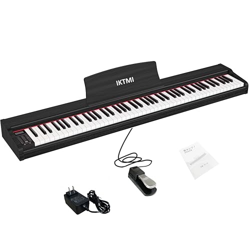 IKTMI 電子ピアノ 88鍵盤 スタンドセット ブラック Amazon | IKTMI 電子ピアノ 88鍵盤 ペダル付き 木製 キーボード ピアノ