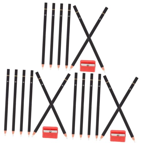 LALAFINA 18piezas Goma De Borrado Forma De Lápiz Conjunto De Gomas De Dibujo y Pintura Con Sacapuntas Para Estudiantes y Artistas