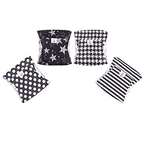 Image of CuteBone Dog Diapers Male 4 Pack Puppy Wraps Reusable Doggie Belly Bands for Male Dogs Small Medium Large