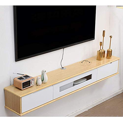 Schwimmendes Regal Wandregal Schwimmendes Regal TV-Regal TV-Ständer TV-Schrank mit Schublade Audio- / Videokonsole TV-Halterungen Medienkonsole