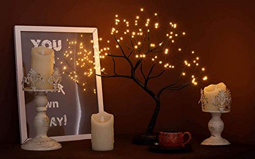image for FuChsun Bonsai Tree Light 108 LED Warm White Shimmer Black Branches Ba
