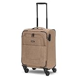 REDOLZ trolley cabina morbido 55 cm | bagaglio a mano leggero con 4 doppie ruote e lucchetto a combinazione | 55 × 37 × 23 cm 2,26 kg per donna e uomo – Essentials 12