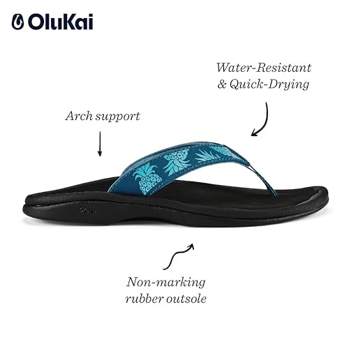 Image of OLUKAI Ohana Women's Sandals, Water Resistant Flip Flops with Arch Support, Lightweight Comfort for Beach & Travel, Enhanced Traction for Wet Surfaces