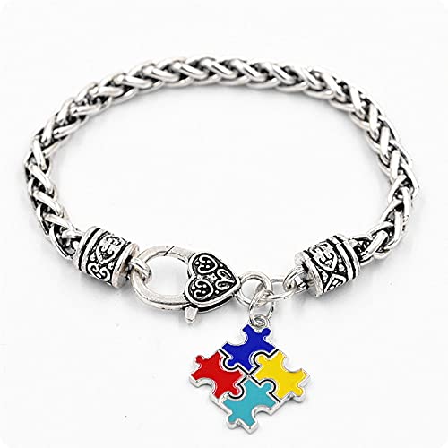 Bracelets à breloques puzzle colorés, le cadeau idéal en émail