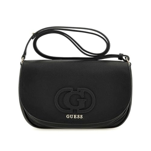 GUESS Damen Calebra Convertible Crossbody Flap Handtasche, Schwarz