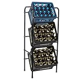 BITUXX 3er Getränkekistenregal Kistenregal Kistenständer Getränkekistenhalter Flaschenkistenregal Getränkekistenständer Kistenlager Kistenablage bis 50Kg