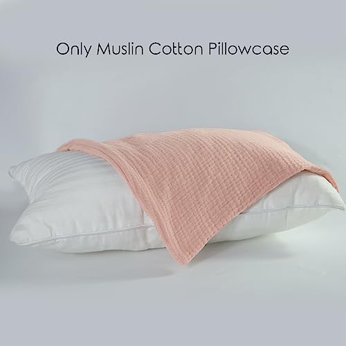 Image of Organic Cotton Muslin Mini Pillowcases with Envelope Design,2 Pack Ultra Breathable Kids Toddler Pillowcases for Boys and Girls- 13 x 18 inches (Coral)
