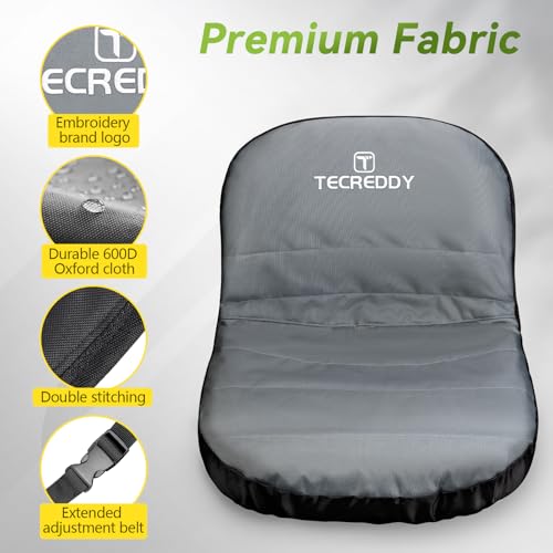 Image of Lawn Mower Seat Cover, Weatherproof Durable Tractor Seat Cover Compatible with Husqvarna Craftsman Toro John Deere Cub Cadet Riding Lawn Mower, Medium