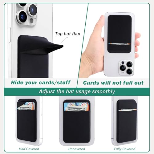 Image of Mizi (4 Pack Adhesive Phone Stretchy Wallet, Card Holder for Back of Phone Stick on Phone Cases for iPhone /Android /Samsung Galaxy - (Pink /HotPink /Purple /Red)