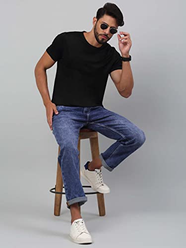 Image of LOUIS STITCH Mens Jeans Italian Cloth Denim Mid Rise Super Stretch Butter Comfort Relaxed Fit Jeans for Men (LSJNC-BU92)