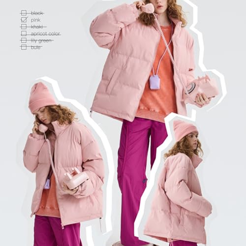 Image of TeenFighter Winter Casual Puffer Jacket for Man and Women - Unisex Quilted Baggy Long Sleeve Zip Down Jackets Outerwear