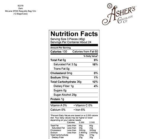 Asher's Chocolates, Sugar Free Dark Chocolate Raspberry Jellies, Diabetic Friendly Chocolate, Small Batches of Kosher Chocolate, Family Owned Since 1892 (15oz, Dark Chocolate Raspberry)