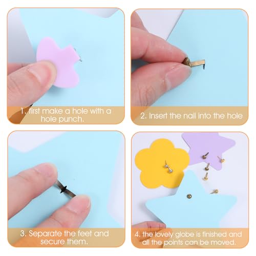 300 Stück Musterbeutelklammern Musterklammern Rundkopfklammern Mini Brads Postklammern Mini Brads Musterbeutelklammern Musterbeutelklammer Rundkopfklammern Groß Für Schule Büro Papier (Silber)