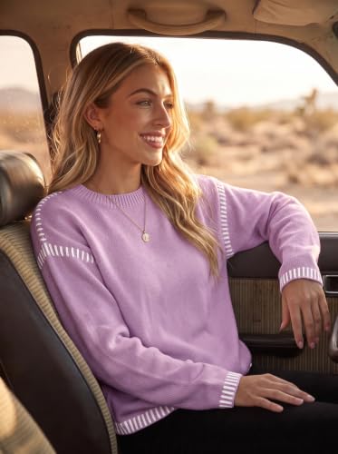 Image of Dokotoo Sweaters for Women Oversized Crewneck Long Sleeve Knit Sweater Tops