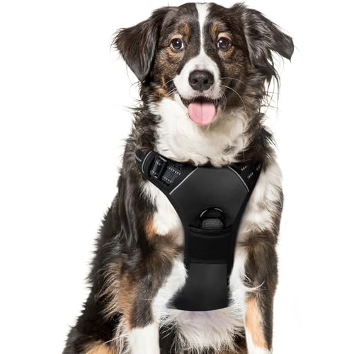 Eagloo Pettorina Cane Taglia Grande, Pettorina ad h Antifuga, Imbracatura per Cani Anti Tiro con Doppio Gancio, Imbracatura Robusto e Regolabile per Addestramento Passeggiate, L, Nera