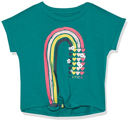 Image of Nautica Girls' Short Sleeve Graphic Logo T-Shirt, Everyday Casual Wear, Soft & Comfortable Fit