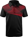 SwissWell Poloshirts Herren Kurzarm T-Shirts Oberteil Herren Sport Atmungsaktiv Outdoor Brillenhalter Knopfleiste Hemd Männer T Shirt Golf Casual Poloshirt(035 Rot,M)