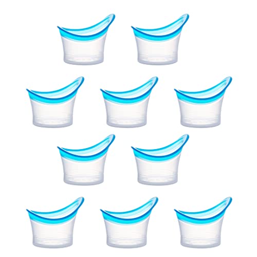 Juego de 10 vasos desechables para limpieza de ojos, herramienta refrescante de ojos probados, vasos desechables para fatiga ocular, vasos de 10 ml, herramienta de ventosas de silicona