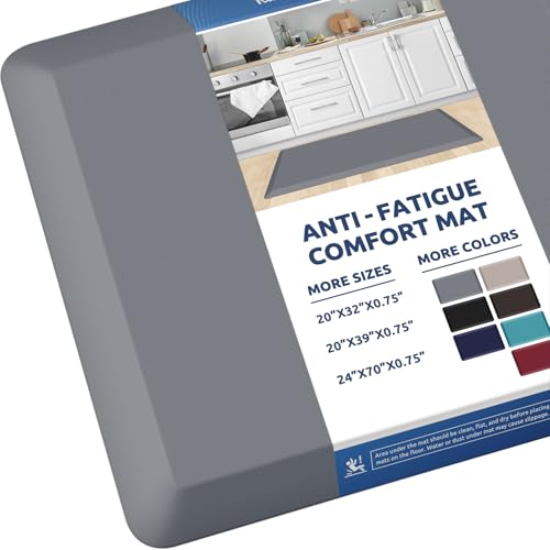 Image of 0.8 inch Thick Kitchen Mat Cushioned Anti Fatigue Rug Comfort Floor Mats | Water-Resistant, Non-Slip, Easy to Clean Comfort Floor Mat for Kitchen, Sink & Office, Multiple Colors & Sizes, 39 inch x 20 inch