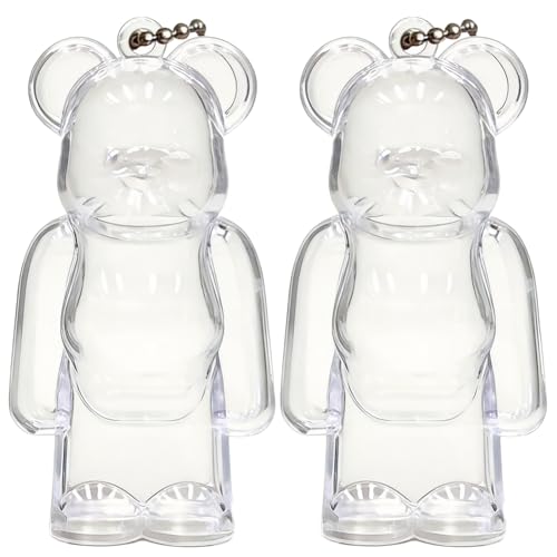 [Adetina] ベアブリック専用 100 キーホルダー 保護ケース 透明 クリアケース 2個セット