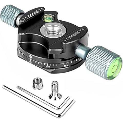 Koolehaoda Panoramic Tripod Head, 360° Panoramic Panning Base Pan Head Compatible Arca Swiss for Tripod Monopod BallHead Slider DSLR Cameras, Max Load Up to 10kg Cover