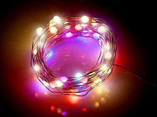 Luminea Home Control Lichterkette dimmbar: 4er RGB-LED-Lichterdraht mit Musik-Steueurung, WLAN und App, USB, 5 m (Lichterkette WiFi, WiFi-RGB)
