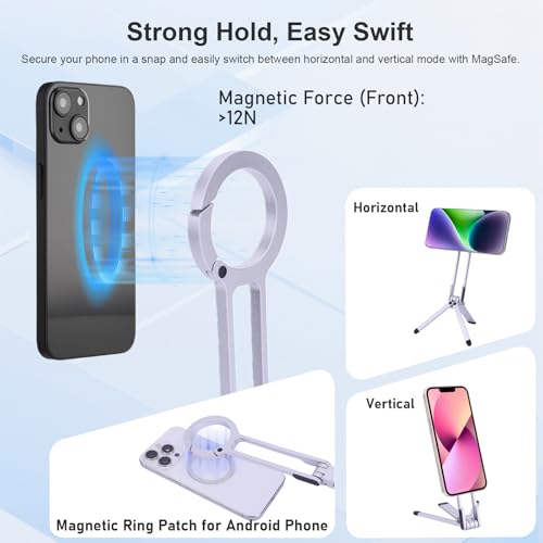 Support rapide pliable en aluminium argenté pour iPhone 16 - 3