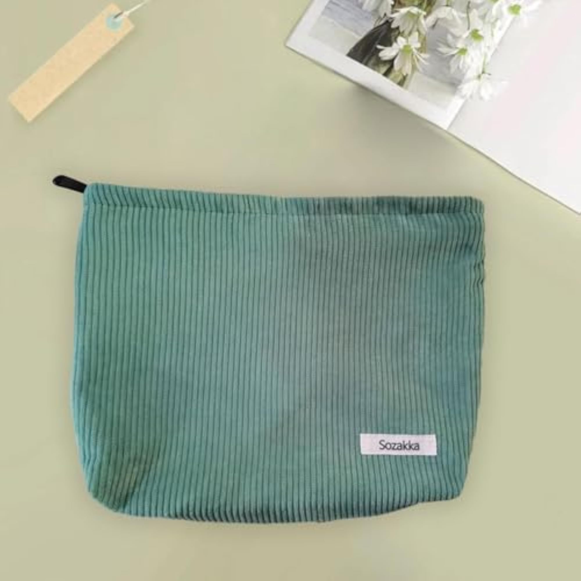 Corduroy Cosmetic Bag, Large Capacity Makeup Bag