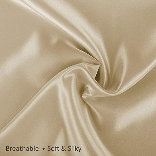 Luxury Satin Pillowcase W/Hidden Zipper, King Size, Champagne #TOP3