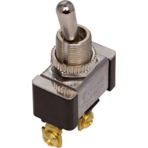 Morris Products Momentary Contact Toggle Switch – Heavy Duty, Spst Screw Terminals – (On)-Off 2 Screw Terminals - 100,000 Mechanical Life Cycles – Curus Listed – 1.13” X .57” X .61”, Red, (70250) #TOP2