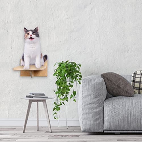 Prateleiras de gato de parede,Degraus de poleiro de madeira para animais de estimação para parede |