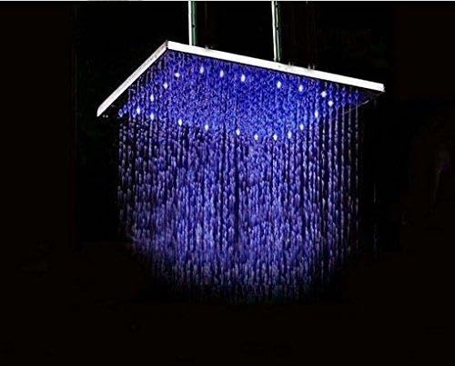 Pomme de douche pluie encastrable 50 cm Gowe en acier inoxydable chromé pour plafond