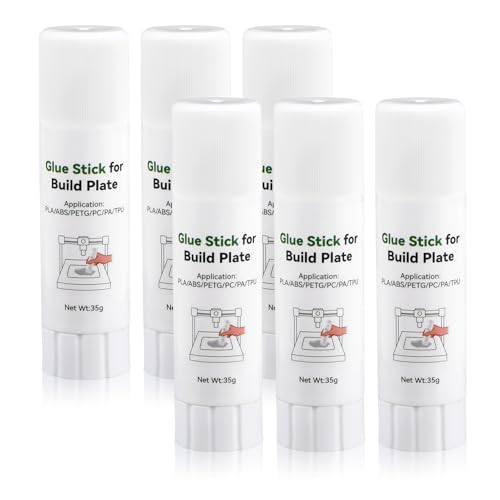 6PCS 3D Printer Glue Stick – Perfect First Layer Adhesion – Reduce Warping – PLA, ABS, PETG, PC, PA, TPU – 35g Pack of 6