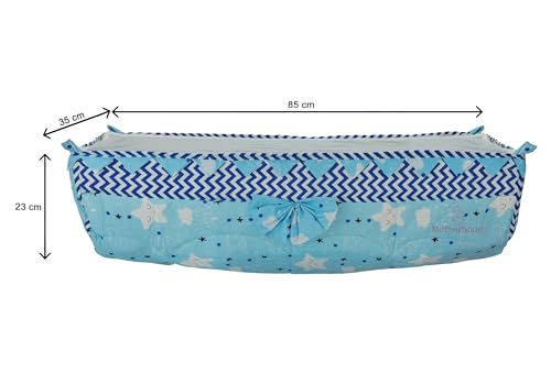 Image of Motherhood Baby Hammock Ghodiyu /Khoyu Soft Cotton Cloth Swing Cradle Safety with Mosquito Net Cover with Zipper (Blue)