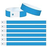 リストバンド 使い捨て 10色選択 100枚/200枚/500枚/1000枚 イベント 紙リストバンド テープ ワンタッチ装着 人数カウント入場制限 人数管理 遊園地水場適用 防水コンサート 遊園地 再入場管理500枚 ブルー