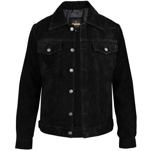 ジャケット・アウター DENIME SPORTSMAN suede leather jkt eq TruClothing Mens Genuine Suede Jacket Leather Jeans Denim