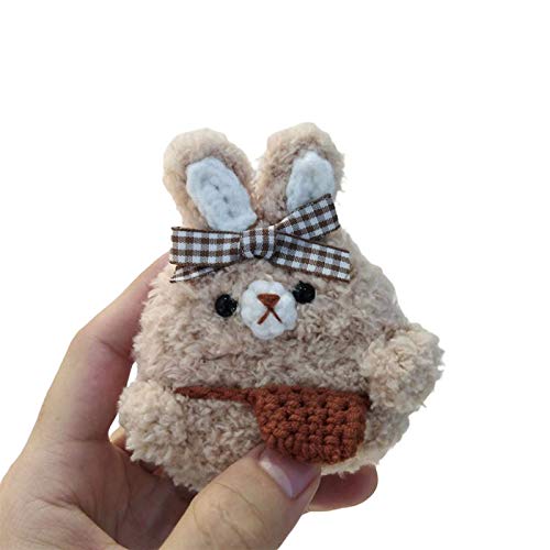 LVANLLF Cute Soft Handmade Bunny Rabbit Fur Fluffy Cartoon Animals Case Plush Doll Compatible with Airpods 3rd Generation & Airpods 3 Cartoon