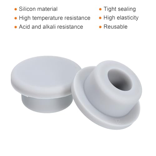 Image of MECCANIXITY High Temp Silicone Plug Mount Dia 21mm /0.83 Inch T Shaped Rubber Stopper Hole Plugs for Powder Coating Plating Waterproof Sealing Plugs Grey Pack of 10(OD 29mm /1.14 Inch)