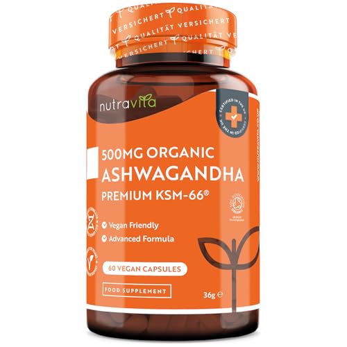 Ashwagandha Orgánica 500 mg - KSM-66® Sin Excipiente. 100%...