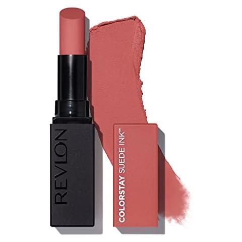 REVLON Lipstick, ColorStay Suede Ink, Built-in Primer, Infused with Vitamin E, Waterproof, Smudge-proof, Matte Color, 005 Hot Girl, 0.09 oz. Cover