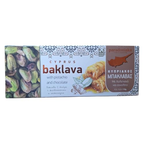 1 Baklava Cyprus con Pistacho y Chocolate Paradosiaka Postre Dulce - 1 x 110 g