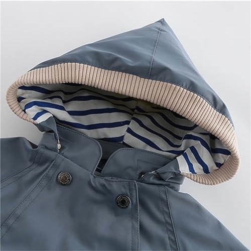 Baby Boys Girls Detachable Hood Jacket Long Sleeve 𝗢blique Zipper Button Coat Winter Warm Top with Pocket3