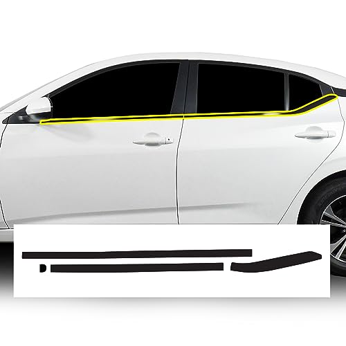 BOGAR TECH DESIGNS Side Window Chrome Delete Overlay Film Compatible with Nissan Sentra 2020-2025, Gloss Black