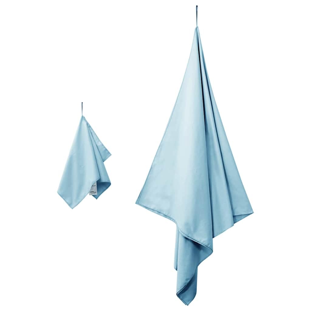 Lot de 2 serviettes de sport bleues en microfibre à séchage rapide et absorbantes pour salle de sport, camping, piscine, bien-être, voyage et confort de salle de bain