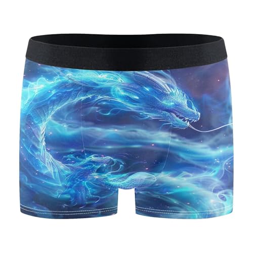 Neon Glowing Blue Flame Dragon Underwear for Men S 202b5944