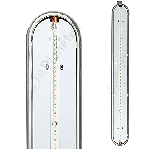 TOT ELECTRIC Plafoniera led 18 36w da 60cm e 120cm lampada lineare soffitto impermeabile da esterno tenuta stagna luce integrato bianca naturale (18 W, Luce Calda)