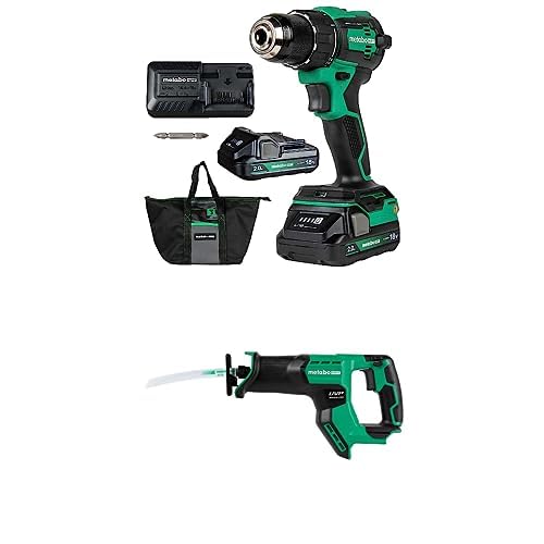 Image of Bundle of Metabo HPT 18V MultiVolt Cordless Driver Drill Kit | DS18DEX + Metabo HPT Cordless 18V MultiVolt Compact Reciprocating Saw | Tool Only - No Battery | CR18DMAQ4